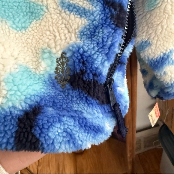 Free people Sherpa pull over blue jacket sweater - Picture 2 of 7